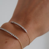 White Gold Bar Bracelet on Chain