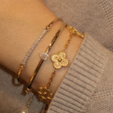 Bar Bracelet on Adjustable Bangle