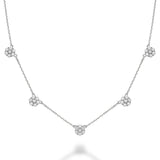 Flower Stationed Diamond Necklace